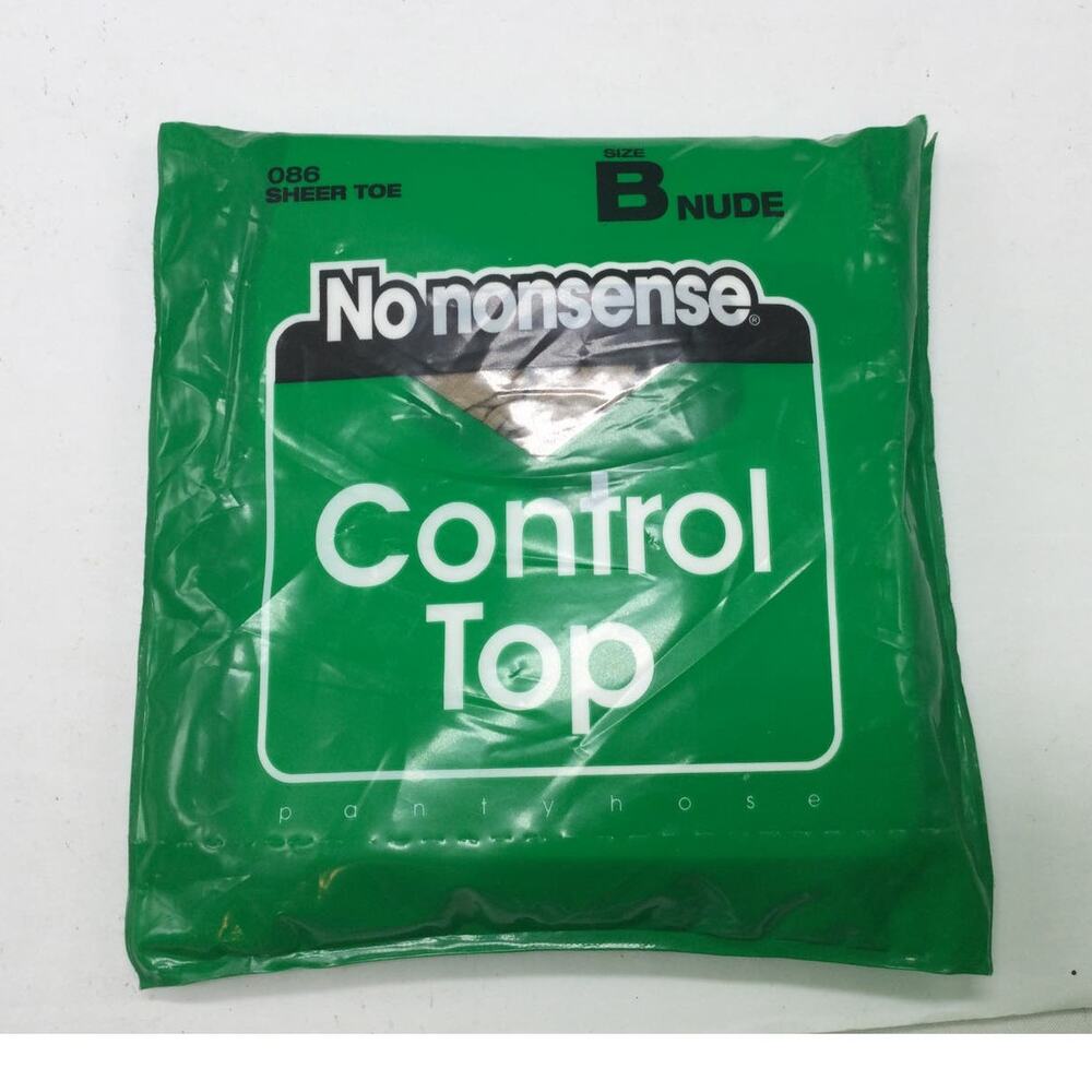No Nonsense Control Top Pantyhose Nude Sheer Toe B NEW